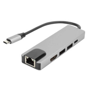 Hub Adaptador Usb Tipo C + Ethernet + Hdmi + Usb + Usb-c